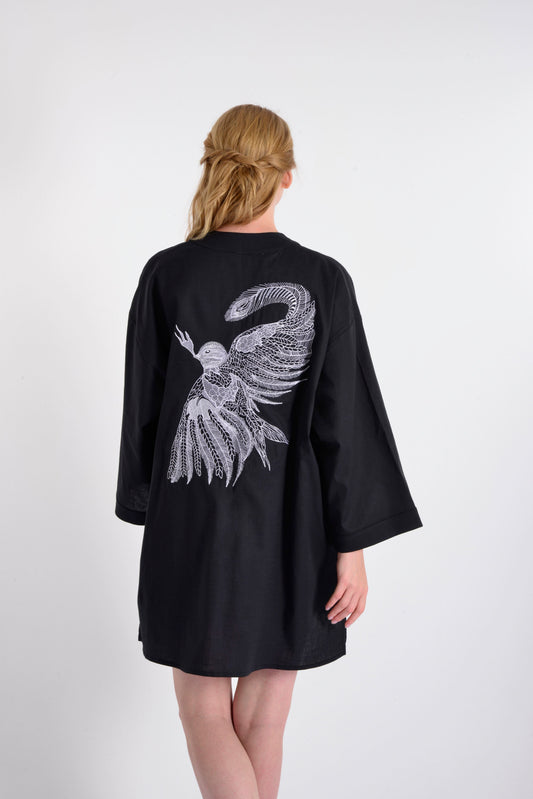 Mocking Bird Linen Kimono