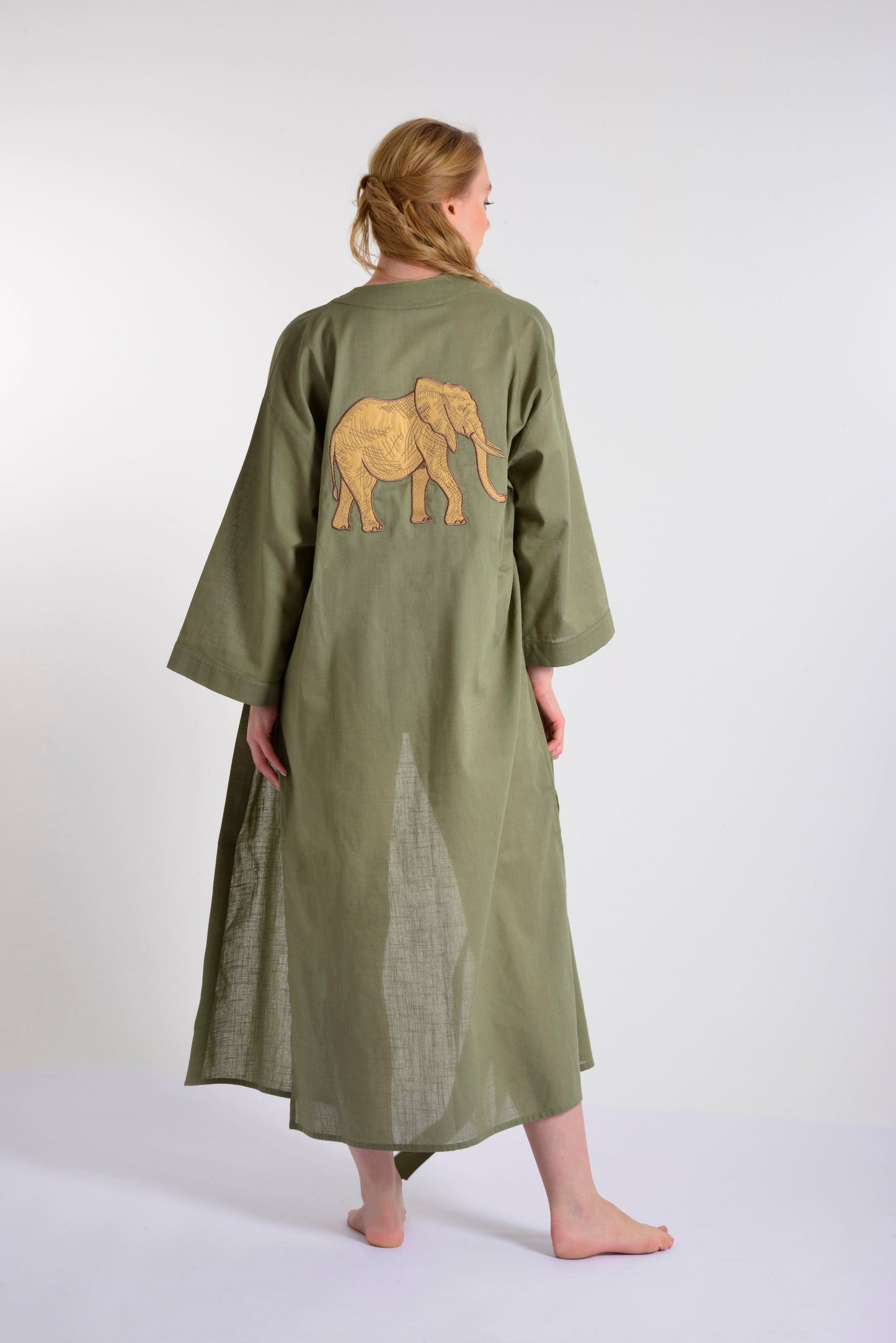 Elephant Linen Kimono