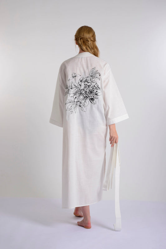 Peony Linen Kimono